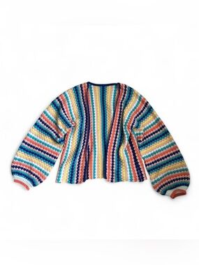 90s Colorful Crochet Cardigan